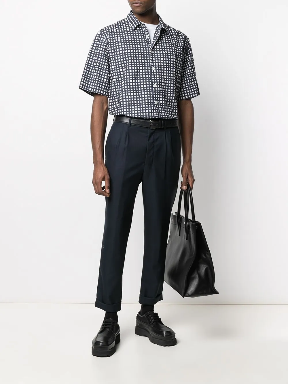 фото Ami paris зауженные брюки с манжетами