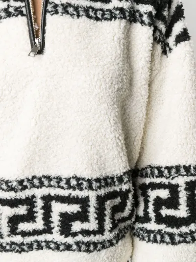 printed zip-down cotton jumper | Isabel 