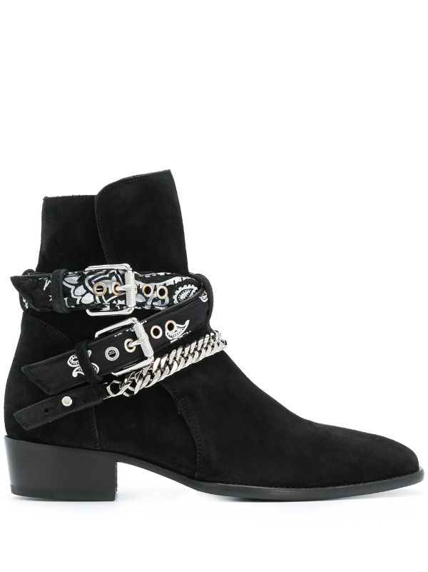 suede buckle ankle boots