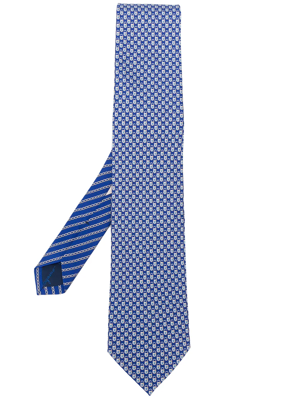 Ferragamo Stropdas met print Blauw