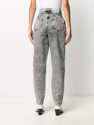 high-waisted tapered jeans展示图