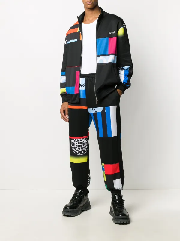 geometric zipper up sweatshirt