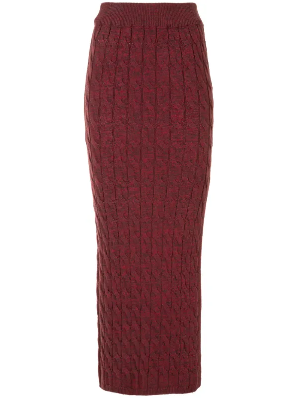cable knit maxi skirt