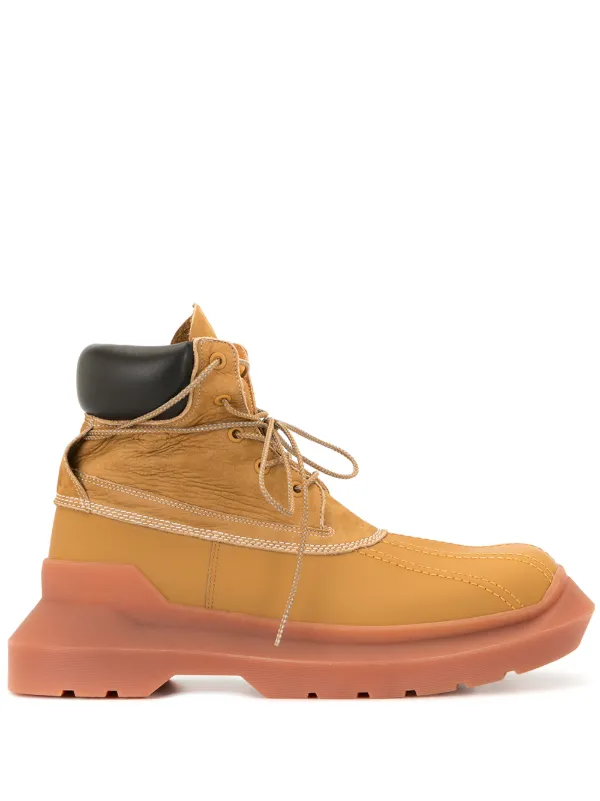 chunky sole lace up boots