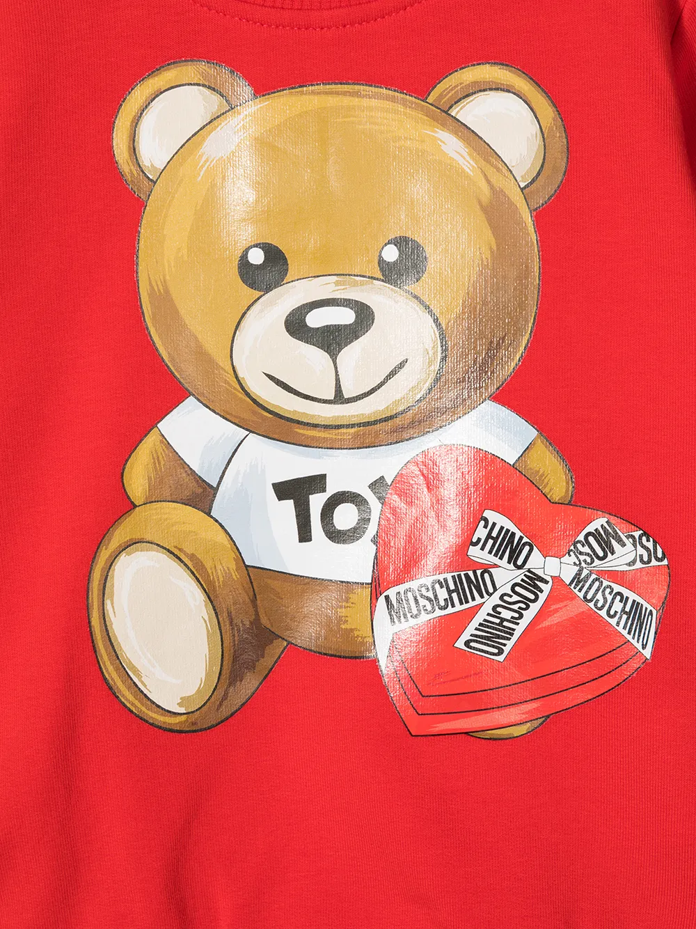 фото Moschino kids толстовка с принтом teddy bear