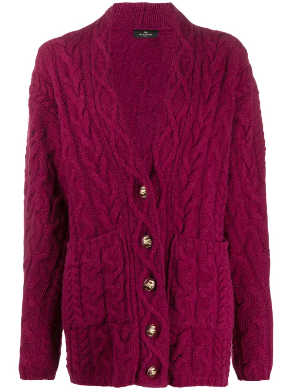 oversized cable knit cardigan