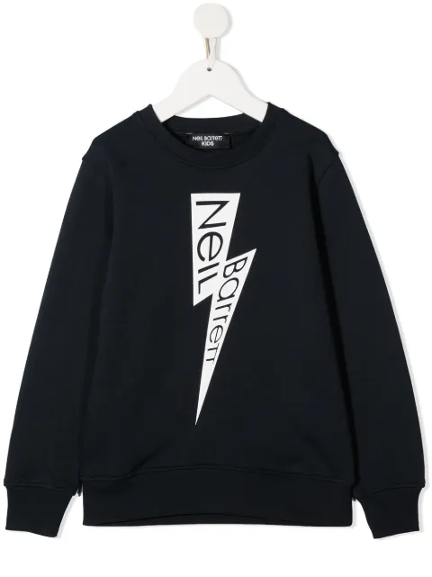 Neil Barrett Kids logo print cotton sweatshirt