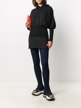 ribbed hem long-sleeved hoodie展示图