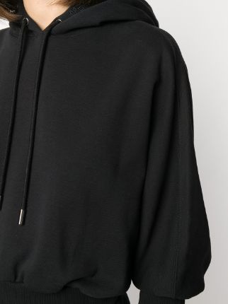 ribbed hem long-sleeved hoodie展示图