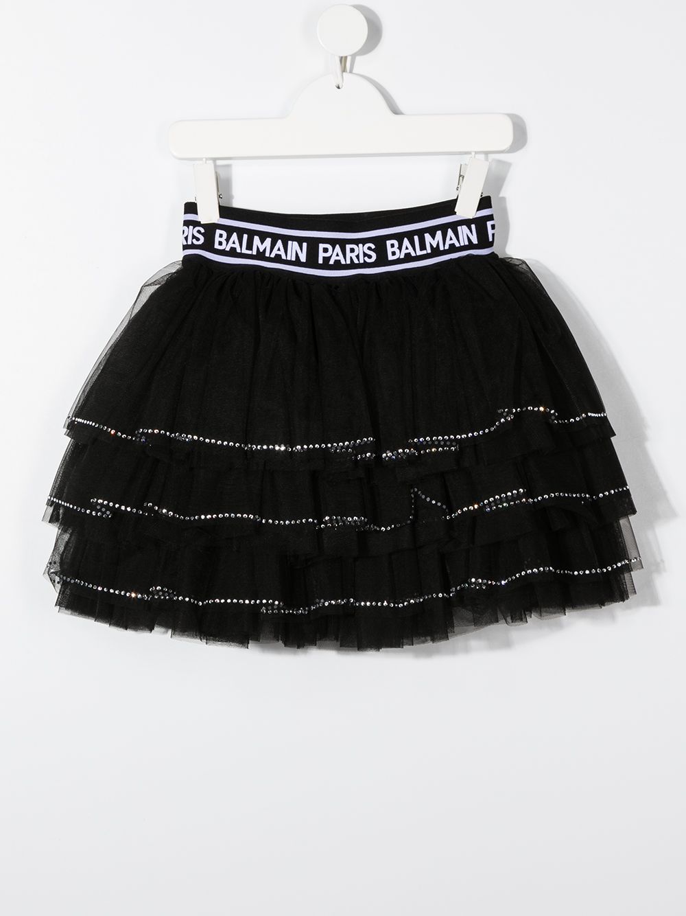 фото Balmain kids ярусная мини-юбка из тюля