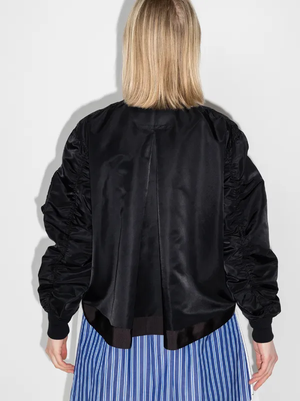 vince ruched bomber jacket