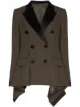 Image 1 of Sacai contrast-panel hybrid blazer jacket