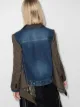 Sacai contrast-panel hybrid blazer jacket
