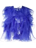 Alberta Ferretti pleated ruffle top - Purple
