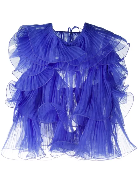 Alberta Ferretti pleated ruffle top