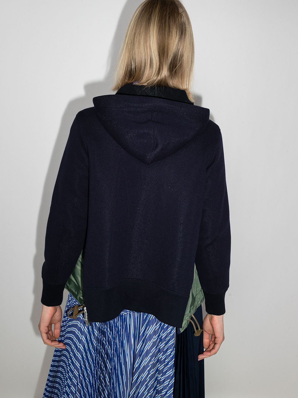 фото Sacai panelled a-line zipped hoodie