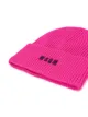 MSGM embroidered ribbed beanie