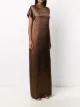 Brunello Cucinelli asymmetric sleeve silk gown