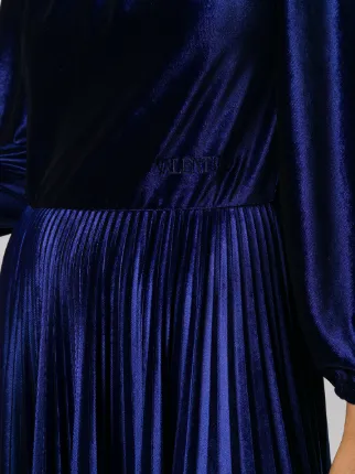 pleated velvet midi dress展示图