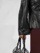 Nanushka oversized sleeve belted leather jacket