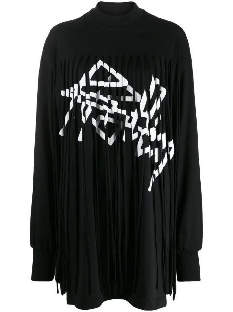 Palm Angels two-tone fringed dress