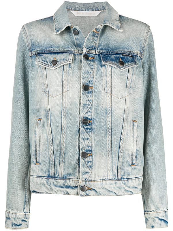 palm angels grey denim jacket