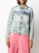 Palm Angels  OVER LOGO DENIM JACKET LIGHT BLUE  WHITE
