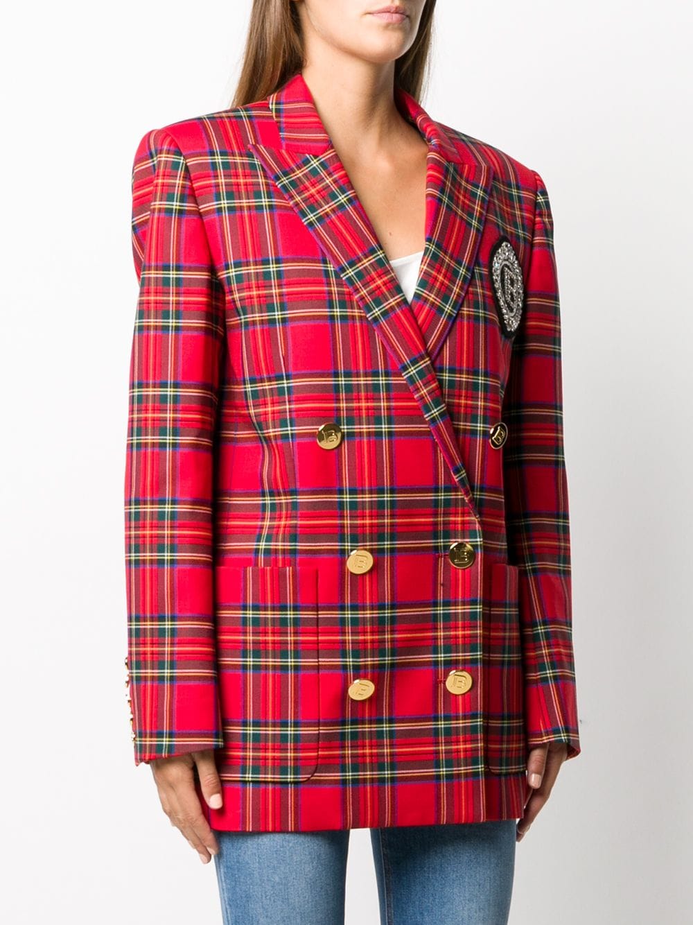 Balmain 2025 tartan blazer