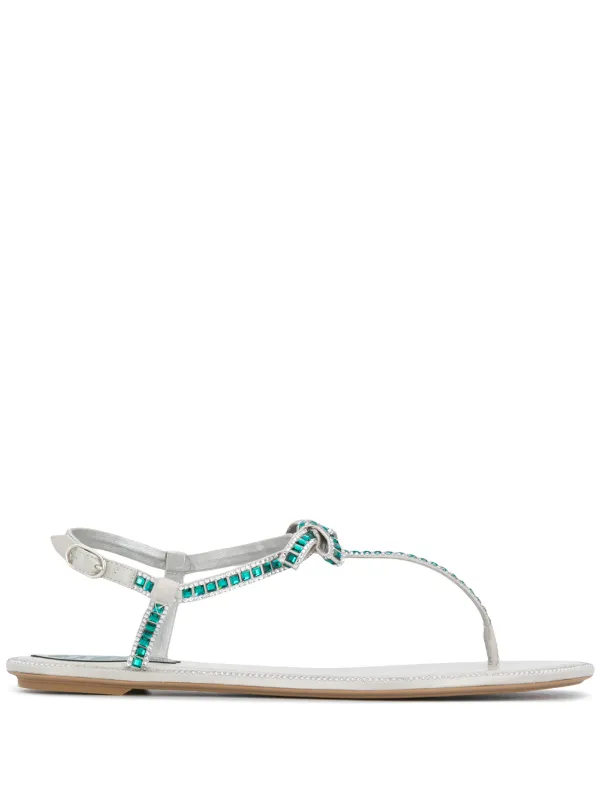 crystal thong sandals