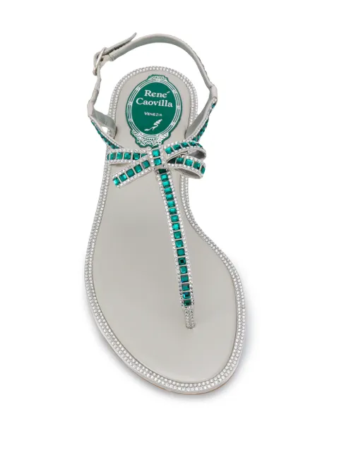 rene caovilla crystal flat thong sandal