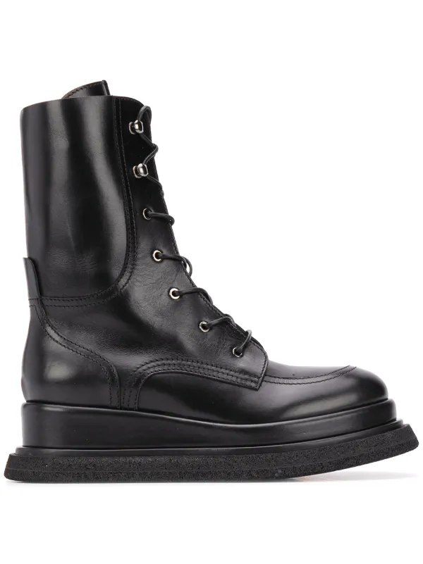 white flatform boots