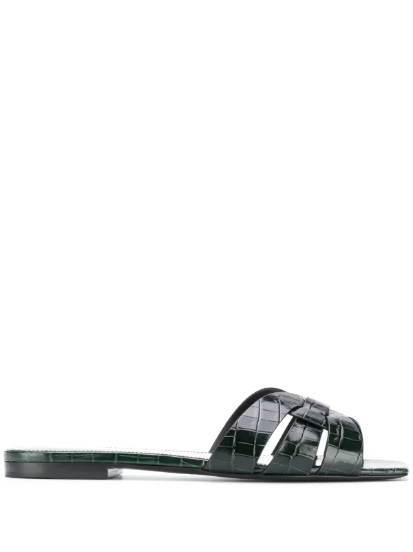 cardi crocodile embossed leather sandal