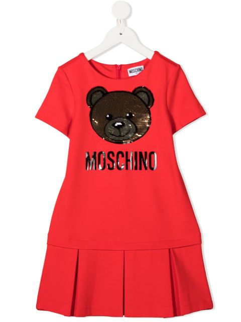 Moschino Kids sequin-embellished Teddy Dress - Farfetch