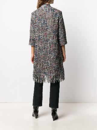 frayed edge tweed coat展示图