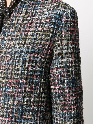 frayed edge tweed coat展示图