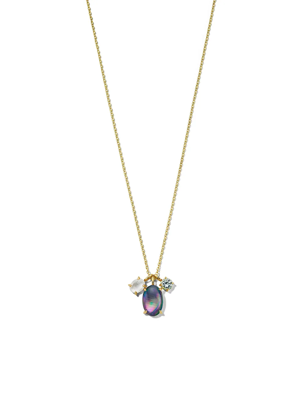 IPPOLITA колье Luce 3-stone с подвеской из желтого золота с камнями