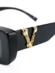 Versace Eyewear black logo-embellished sunglasses