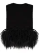 Image 1 of 16Arlington Dickinson feather-trim sleeveless top
