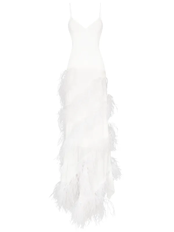 maxi feather dress