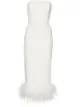 Image 1 of 16Arlington Minelli feather-trim strapless midi dress