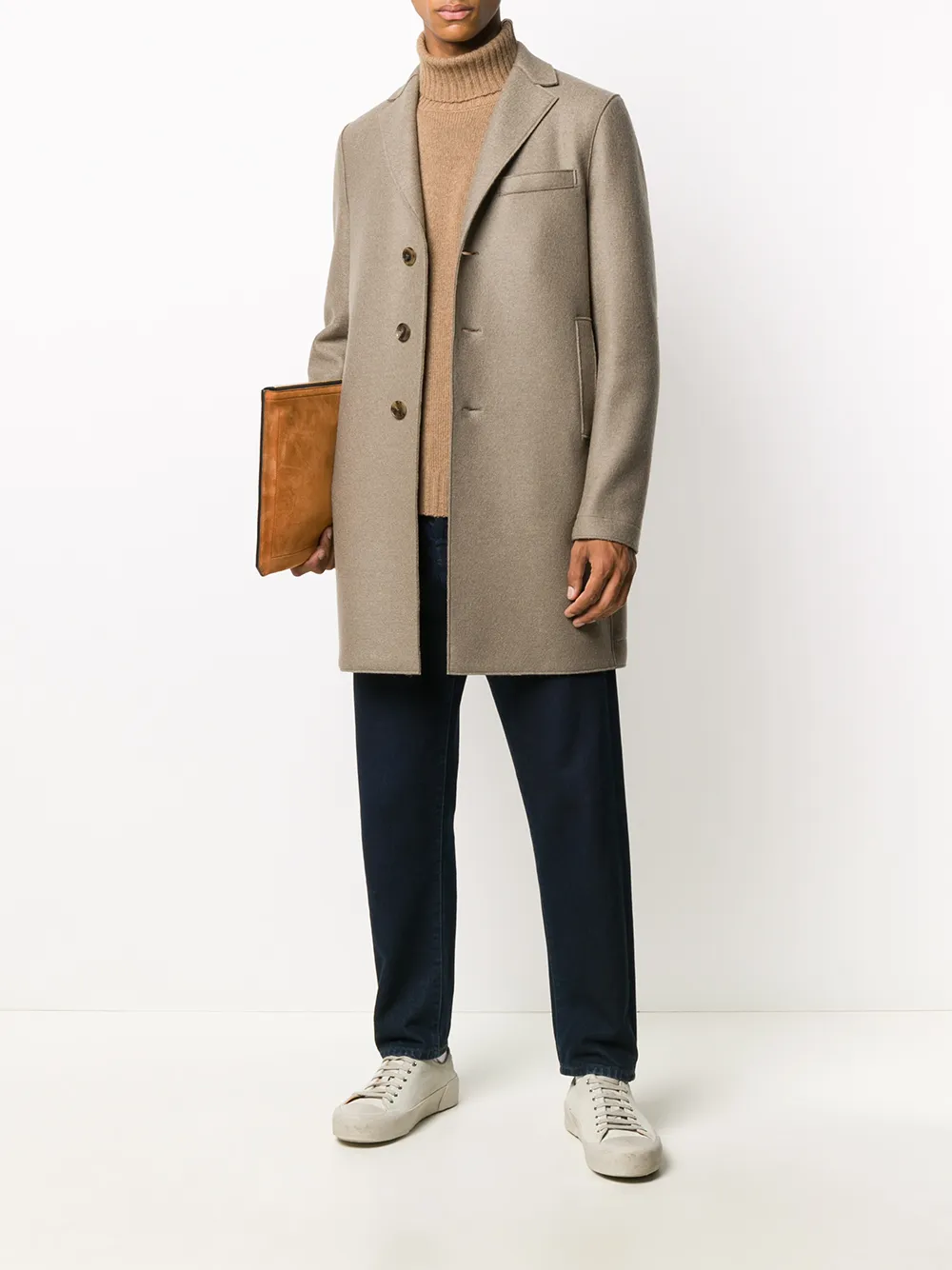 Harris Wharf London straight fit coat | Single Breasted Coats | Image 2