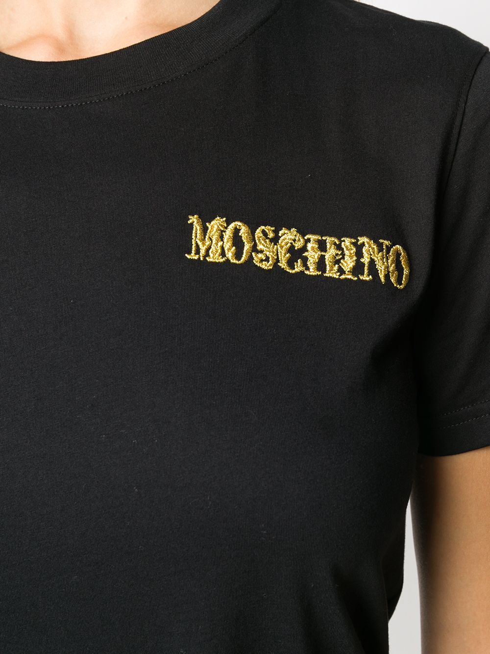 фото Moschino футболка с вышитым логотипом