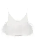 16Arlington Poppy feather-trim top - White