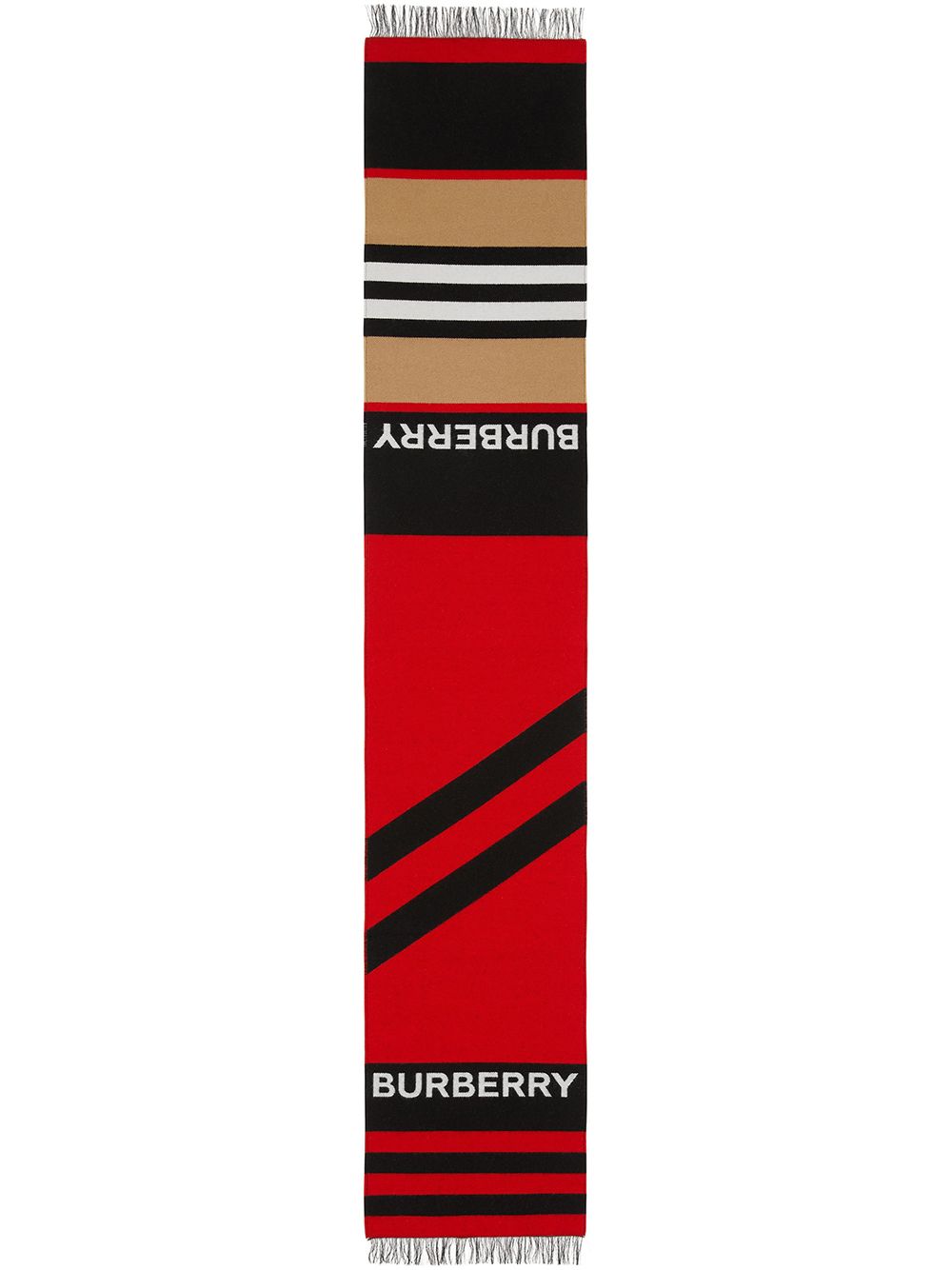Burberry Kids Sjaal met logoprint - Rood