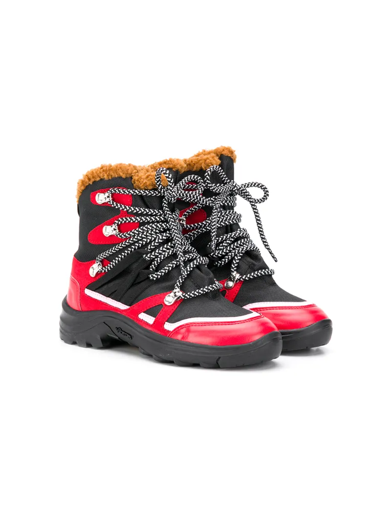 fur trimmed hiking boots