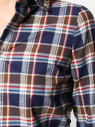 layered-sleeves plaid shirt展示图