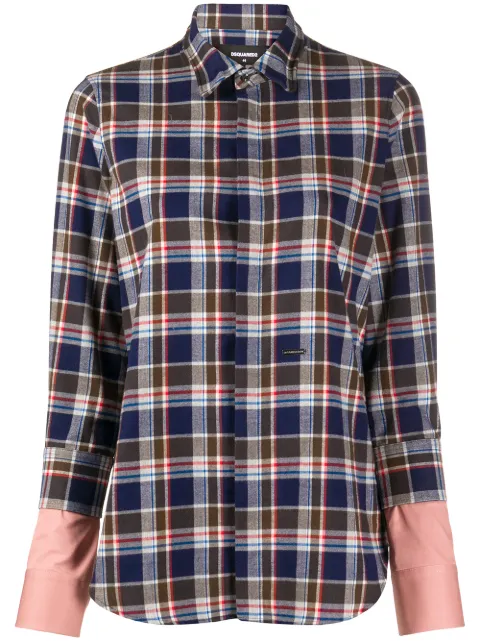 DSQUARED2 layered-sleeves plaid shirt