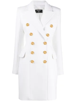 balmain white coat