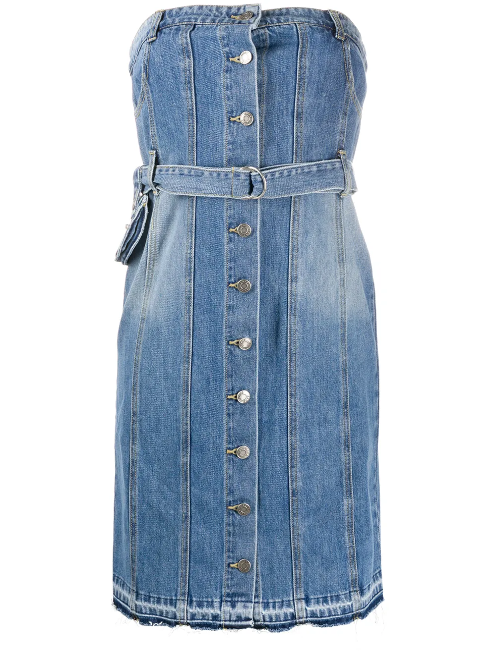 Long strapless denim dress clearance