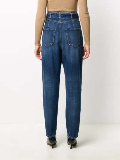 high-waisted belted jeans | PINKO 